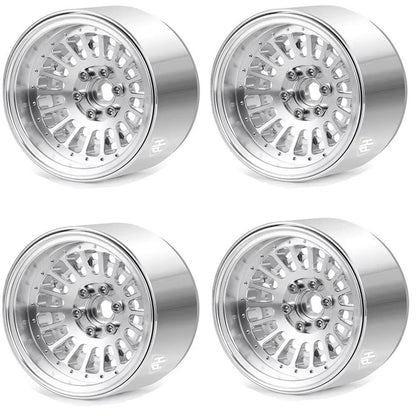Powerhobby Aluminum 2.2" Beadlock Wheels Silver (4) 1/10 Rock Crawler