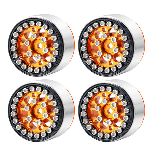 Powerhobby 1.0" Beadlock Wheels Orange (4) 1/24 Rock Crawler