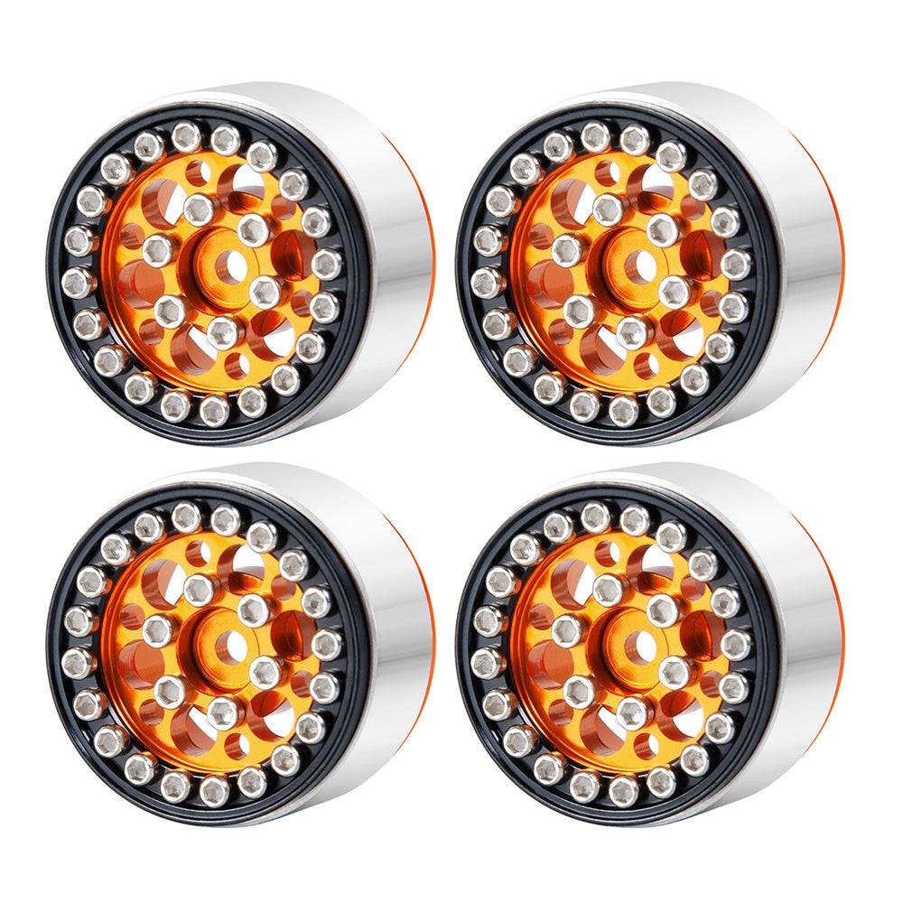 Powerhobby 1.0" Beadlock Wheels Orange (4) 1/24 Rock Crawler
