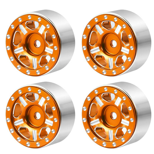 Powerhobby 1.0" Beadlock Wheels Orange (4) 1/24 Rock Crawler