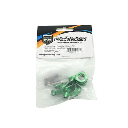 Powerhobby 7075 Aluminum Front Hub / Knuckle Arms Green FOR Traxxas Mini Maxx