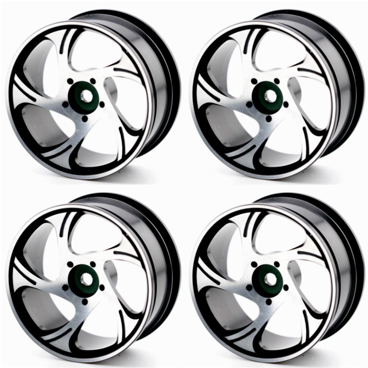 Powerhobby Aluminum 1/10 Touring Car Wheels / Rims Black (4) 12mm Hex -
