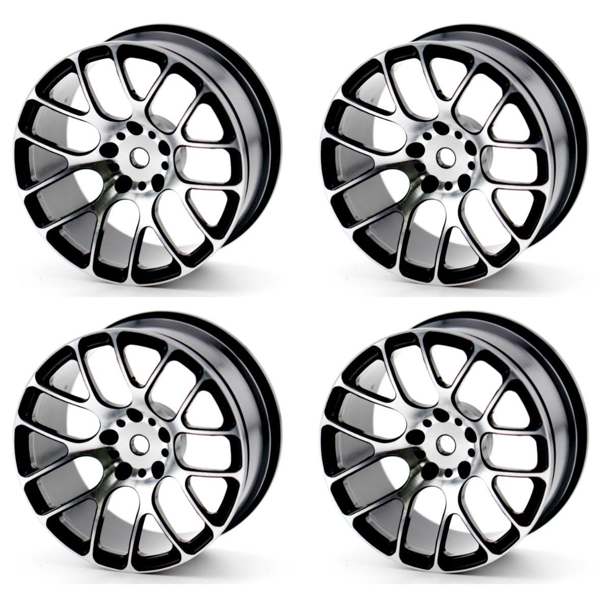Powerhobby Aluminum 1/10 Touring Car Wheels / Rims Black (4) 12mm Hex --