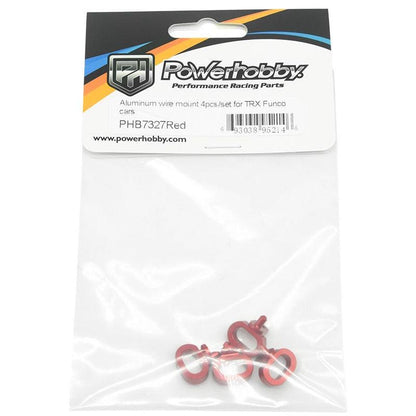 Powerhobby 7075 Aluminum Wire Mount RED FOR Traxxas Funco