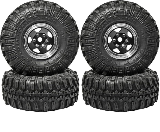 1.0" Mounted Tires / Wheels (4) 1/24 Rock Crawler