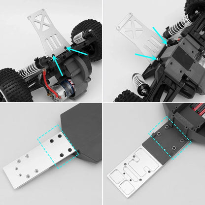 Powerhobby Wheelbase Extension 40mm Silver For Traxxas Rustler Bandit