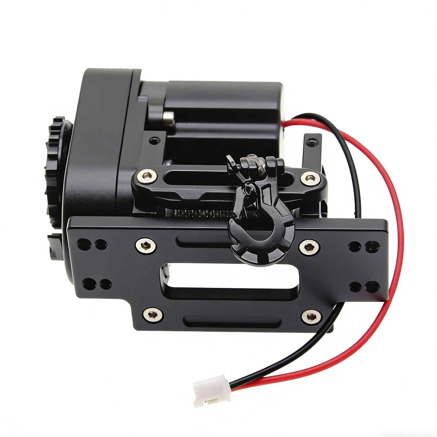 1/10 Simulated 8274 Vertical Winch Aluminum 6-12.4V 50lbs Black for 1/10 Rock Crawler