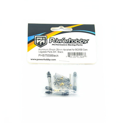 Powerhobby Axial SCX30 Aluminum Shocks 25mm (4) Black PHB7569Black