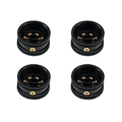 Powerhobby Brass Wheels 0.7" Black (4) Axial SCX30