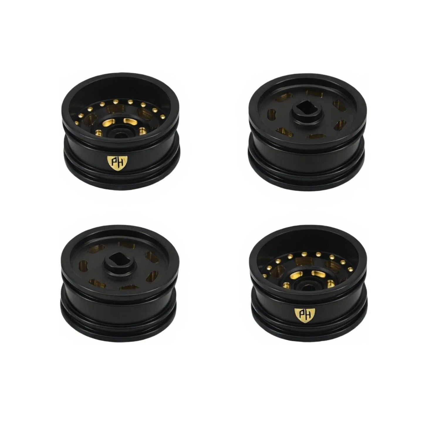 Powerhobby Brass Wheels 0.7" Offset  3.6mm Black (4) Axial SCX30