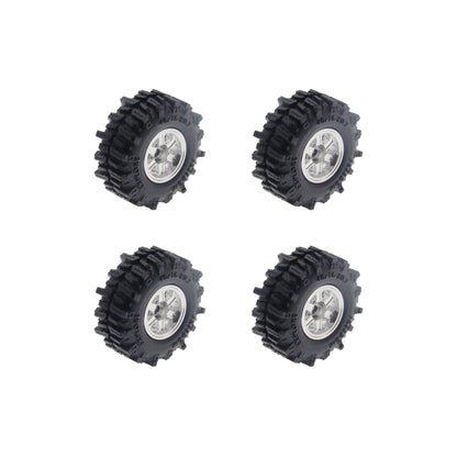 Powerhobby Axial SCX30 0.7" Aluminum Wheels / Tires (4) Silver Type B