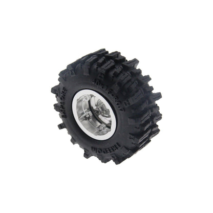 Powerhobby Axial SCX30 0.7" Aluminum Wheels / Tires (4) Silver Type B