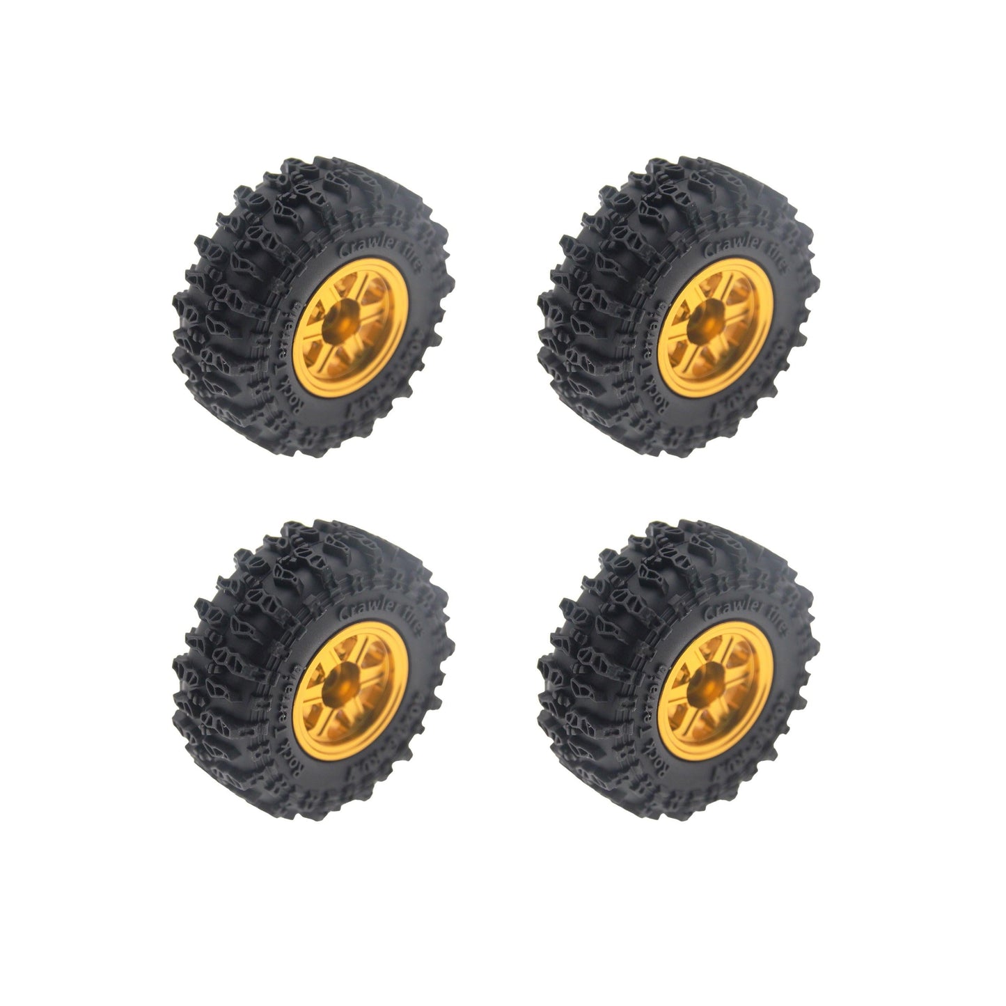 Powerhobby Axial SCX30 0.7" Aluminum Wheels / Tires (4) Gold Type A