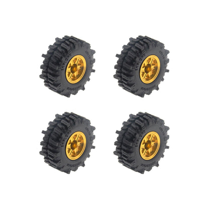 Powerhobby Axial SCX30 0.7" Aluminum Wheels / Tires (4) Gold Type B