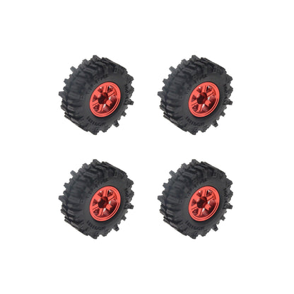 Powerhobby Axial SCX30 0.7" Aluminum Wheels / Tires (4) Red Type B