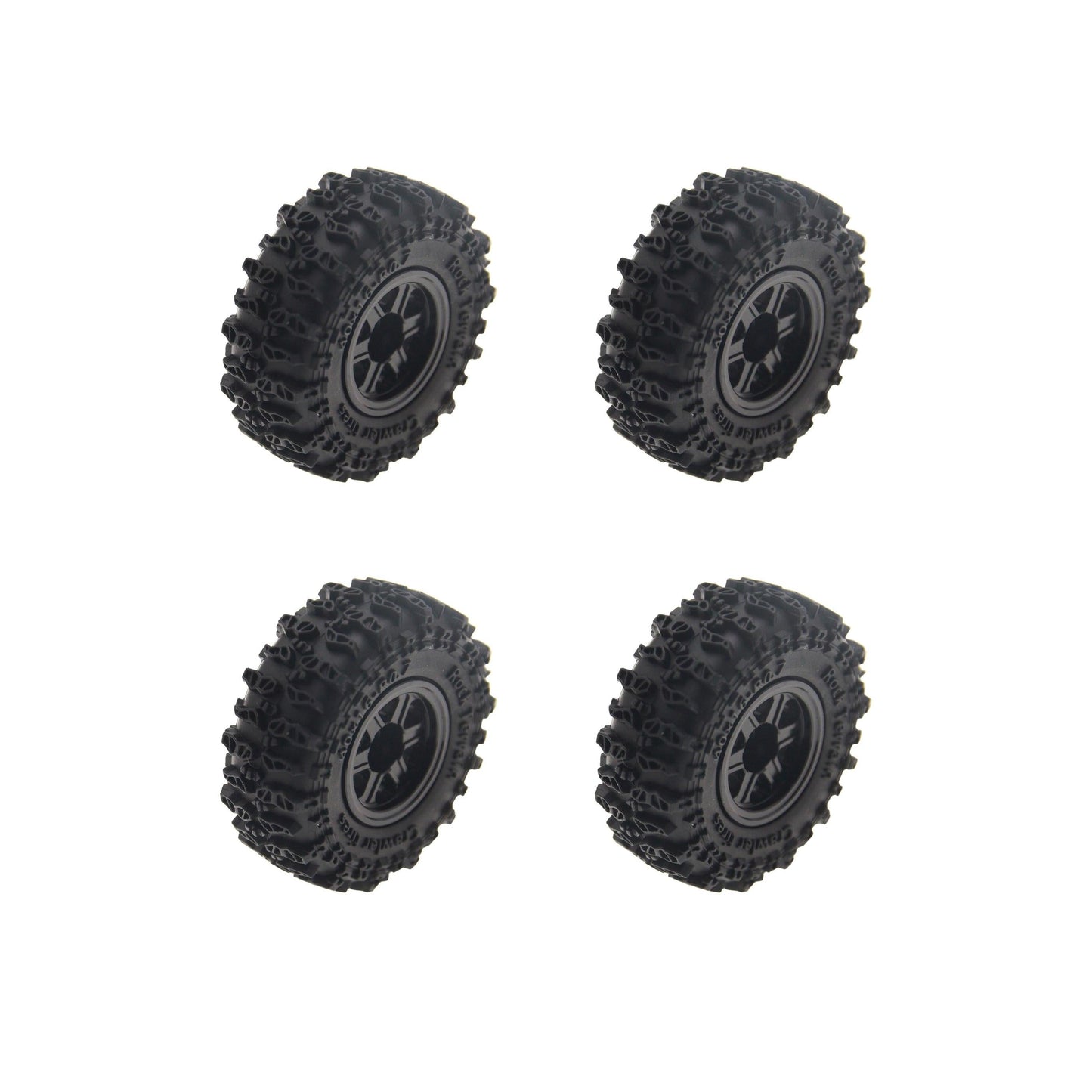 Powerhobby Axial SCX30 0.7" Aluminum Wheels / Tires (4) Black Type A