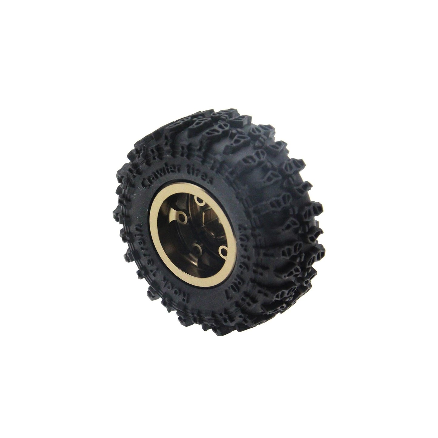 Powerhobby Axial SCX30 0.7" Beadlock Aluminum Wheels / Tires (4) Gold Type A
