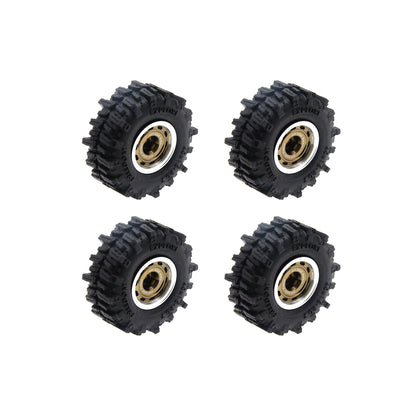 Powerhobby Axial SCX30 0.7" Beadlock Aluminum Wheels / Tires (4) Gold Type B