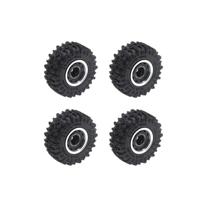Powerhobby Axial SCX30 0.7" Beadlock Aluminum Wheels / Tires (4) Black Type A