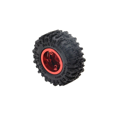 Powerhobby Axial SCX30 0.7" Beadlock Aluminum Wheels / Tires (4) Red Type A
