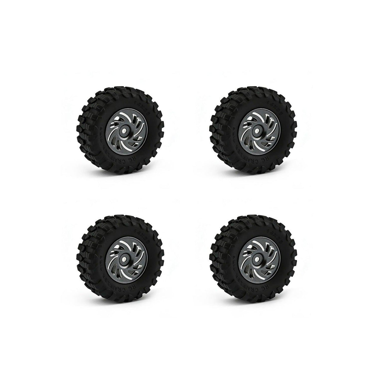 Powerhobby Axial SCX30 Aluminum Beadlock Tires (35mm) / Wheels (4) Grey