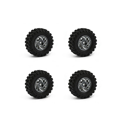 Powerhobby Axial SCX30 Aluminum Beadlock Tires (35mm) / Wheels (4) Grey