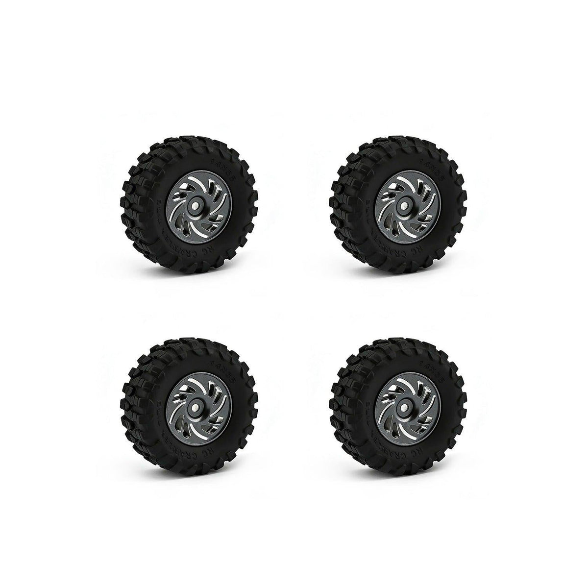 Powerhobby Axial SCX30 Aluminum Beadlock Tires (39mm) / Wheels (4) Grey