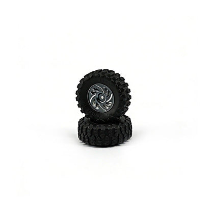 Powerhobby Axial SCX30 Aluminum Beadlock Tires (35mm) / Wheels (4) Grey
