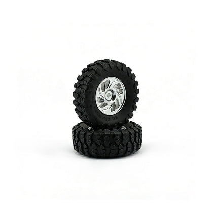 Powerhobby Axial SCX30 Aluminum Beadlock Tires (39mm) / Wheels (4) Silver