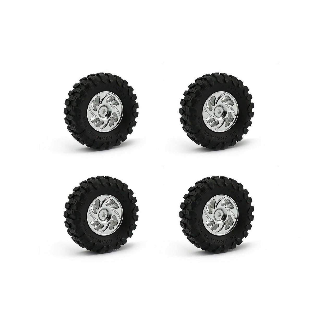Powerhobby Axial SCX30 Aluminum Beadlock Tires (39mm) / Wheels (4) Silver
