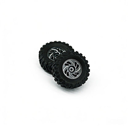Powerhobby Axial SCX30 Aluminum Beadlock Tires (35mm) / Wheels (4) Silver
