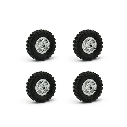 Powerhobby Axial SCX30 Aluminum Beadlock Tires (35mm) / Wheels (4) Silver