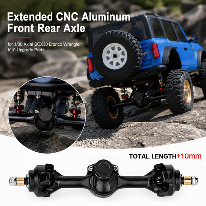 Powerhobby Axial SCX30 Front + Rear Aluminum Extended Axles w +5MM Grey