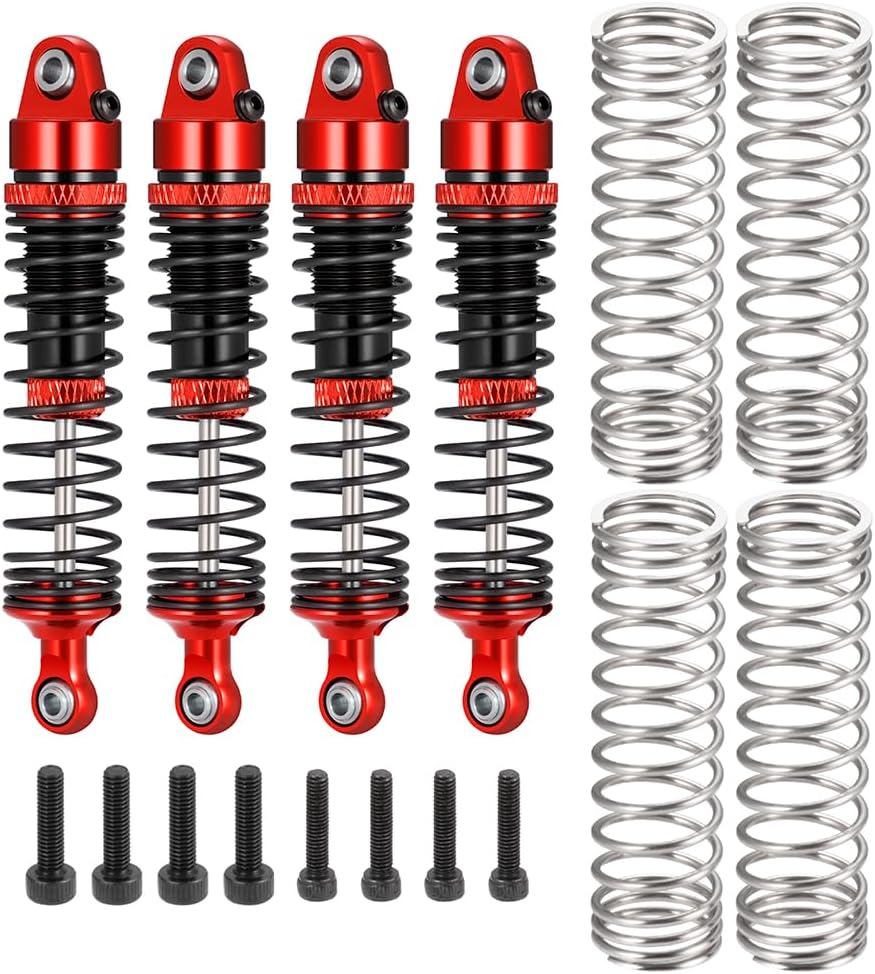 Powerhobby Arrma 1/16 Quake Grom Aluminum Front / Rear Shocks (4) 80mm Red