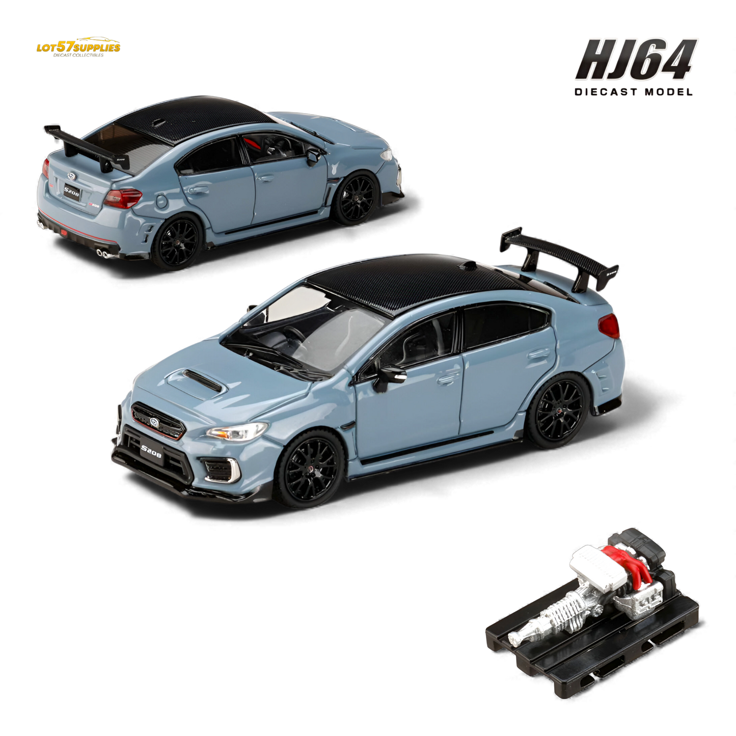 (Pre-Order) Hobby Japan Subaru S208 NBR Challenge Package - Cool Gray Khaki 1:64