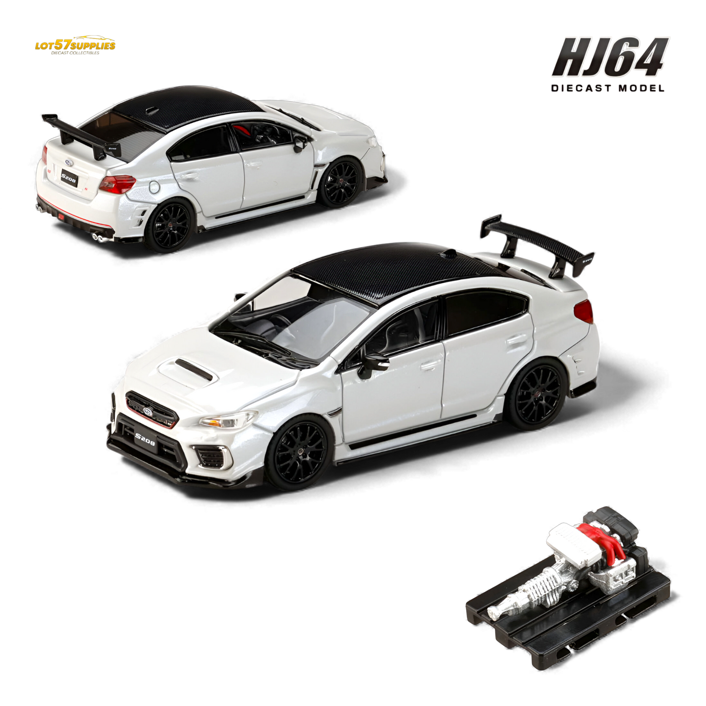 (Pre-Order) Hobby Japan Subaru S208 NBR Challenge Package - Crystal White Pearl 1:64