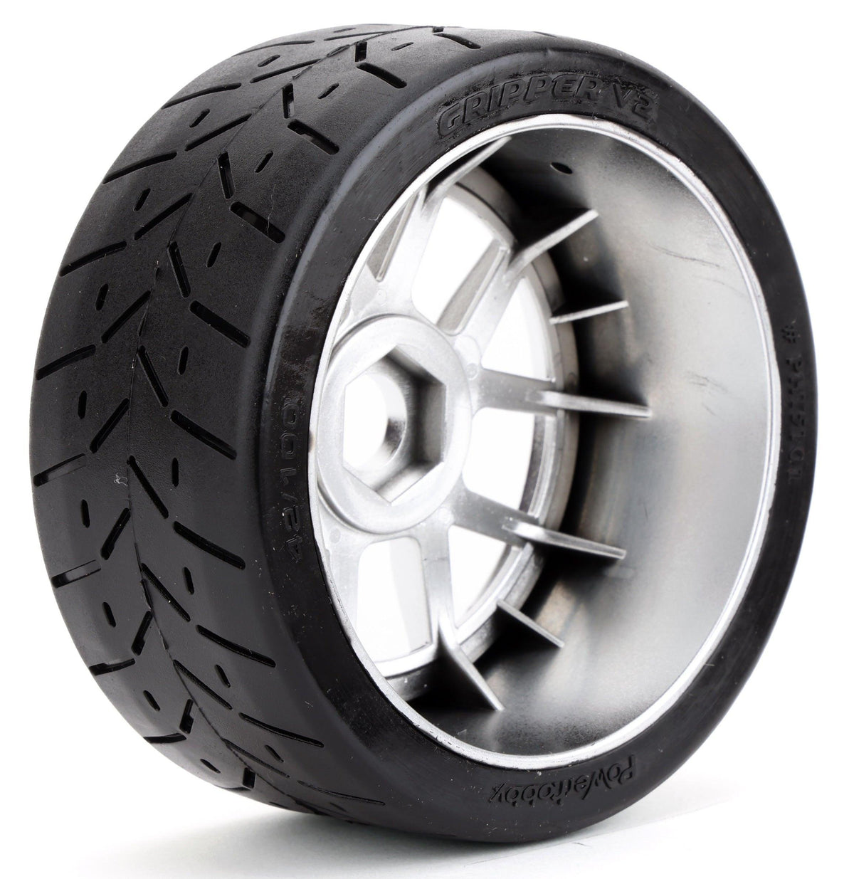 Powerhobby 1/8 Gripper 42/100 Belted Mounted Tires 17mm Chrome Wheels V2