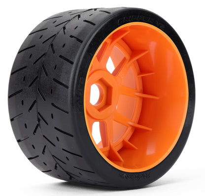 Powerhobby 1/8 Gripper 54/100 Belted Mounted Tires 17mm Orange Wheels V2 (2)