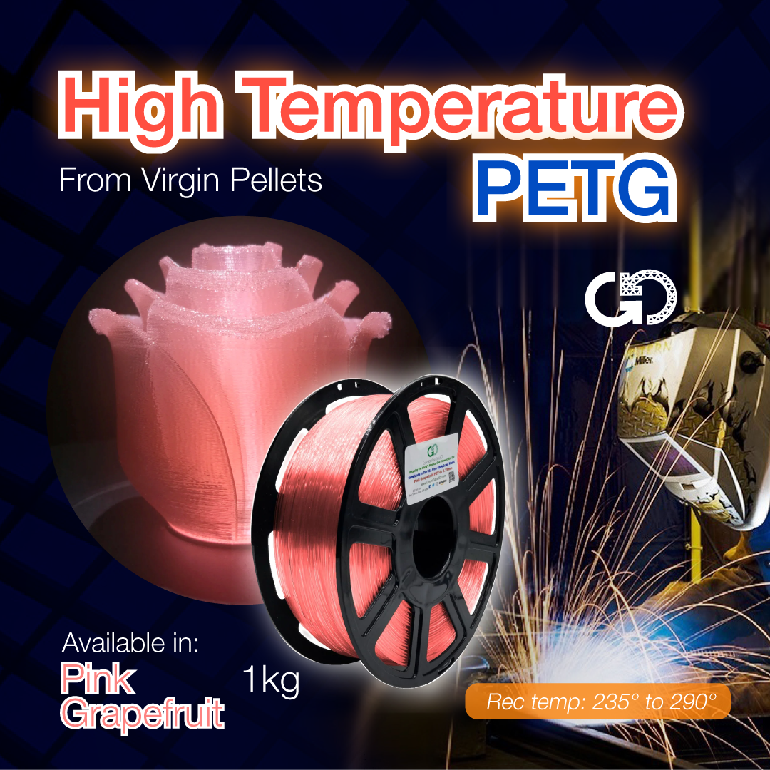 Pink Grapefruit: High Temperature Virgin PET-G with ✨️SPARKLES✨️