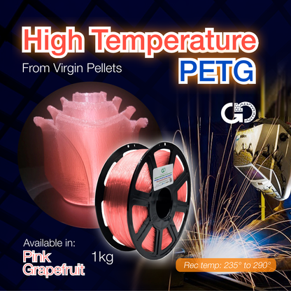 Pink Grapefruit: High Temperature Virgin PET-G with ✨️SPARKLES✨️