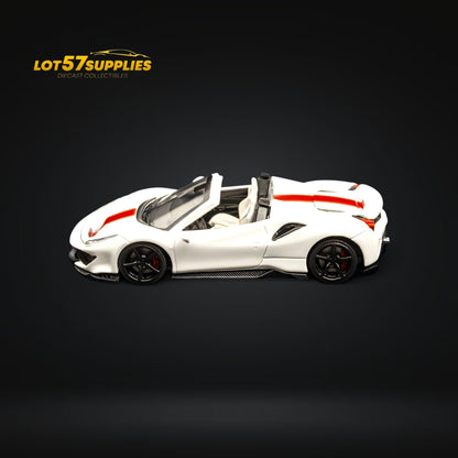 TPC Novitec 488 Roadster Pearl White - Red Stripe 1:64
