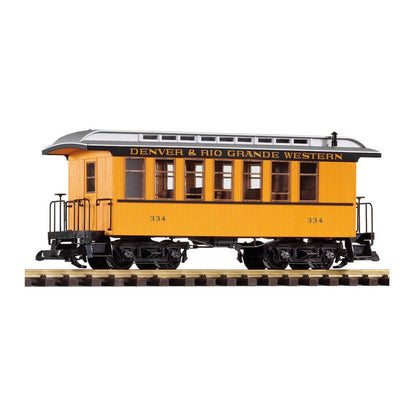 Piko 38600 G Scale D&RGW Wood Coach 334, Yellow