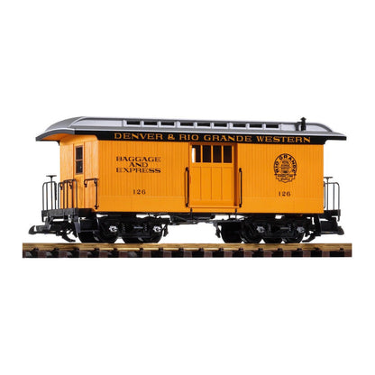 Piko 38603 G Scale D&RGW Wood Baggage Car 126, Yellow