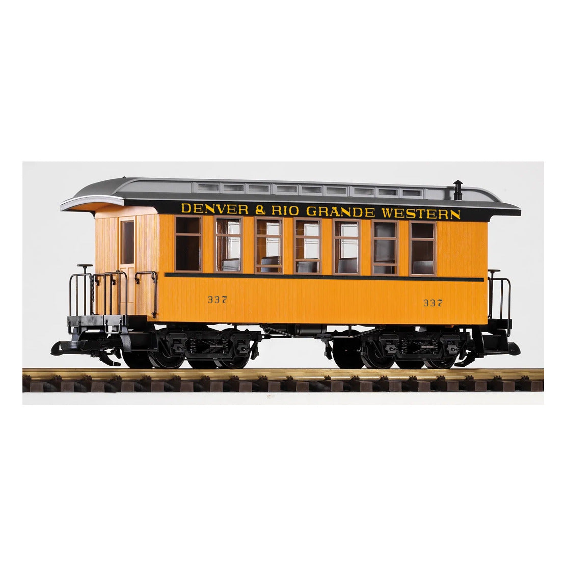 Piko 38610 G Scale D&RGW Wood Coach 319, Yellow