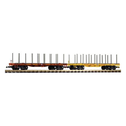 Piko 38774 G Scale Union Pacific Flatcar with Stakes, 2-Pack