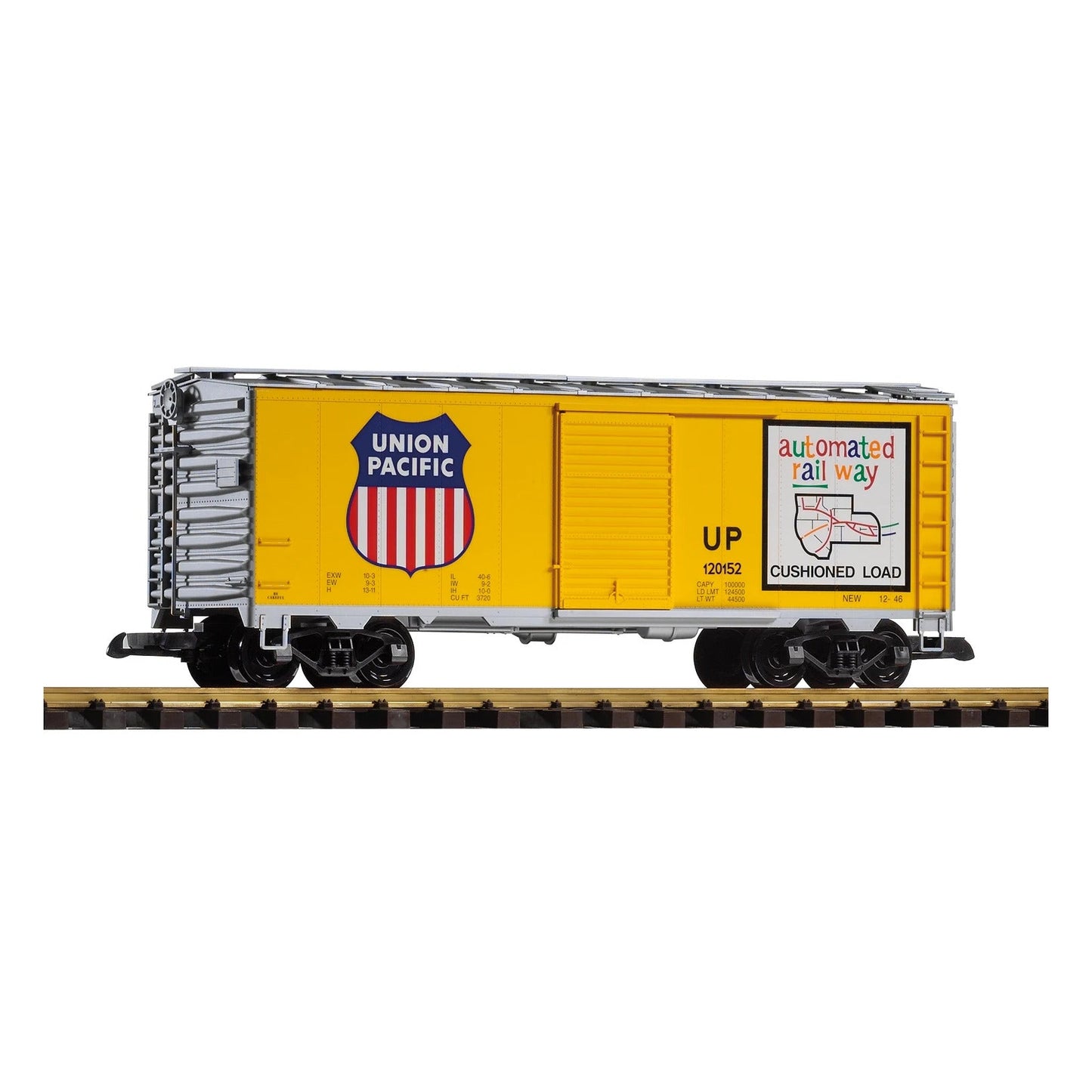 Piko 38831 G Scale UP Steel Boxcar #120152, Armour Yellow