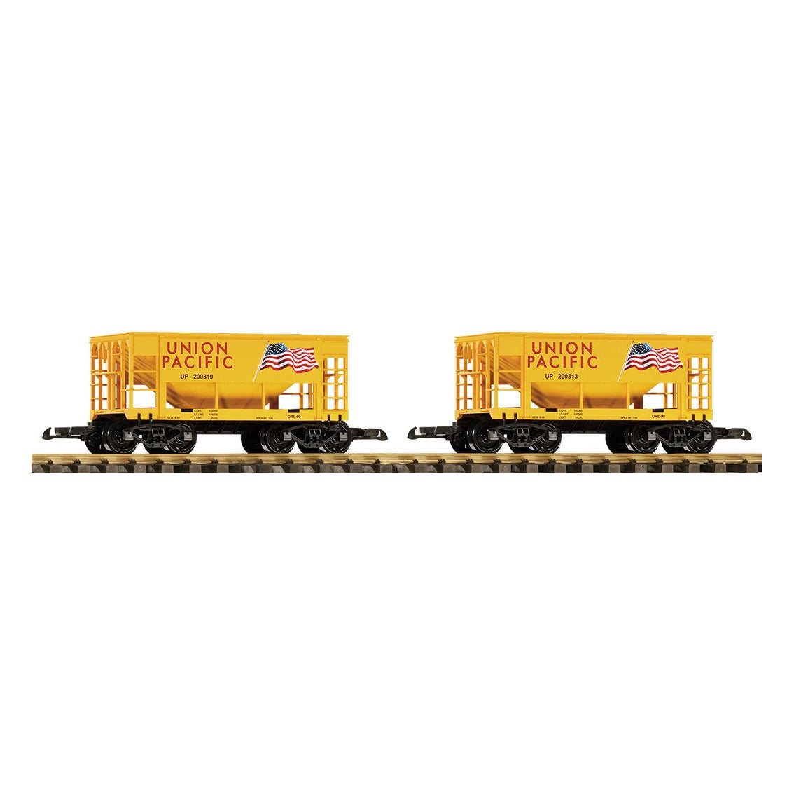 Piko 38950 G Scale Union Pacific Ore Car, Flag, 2-Pack