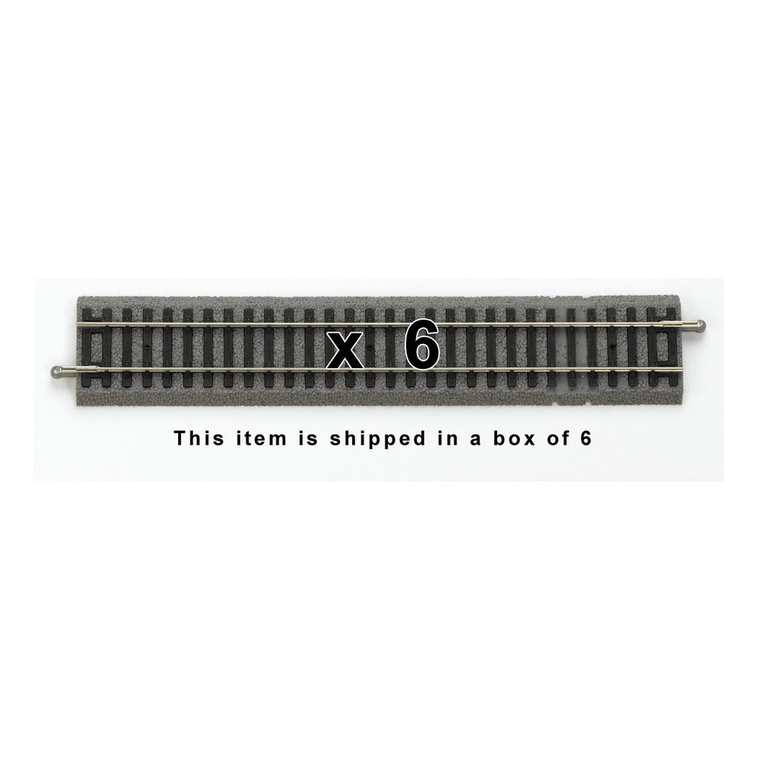Piko 55406 HO Scale Roadbed Straight for Power Clip, Box of 6