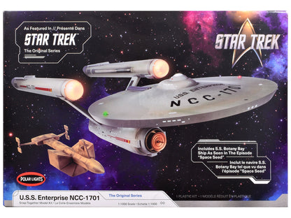 Skill 2 Model Kit U.S.S. Enterprise NCC-1701 Spaceship "Star Trek" (1966) TV Series 1/1000 Scale Model by Polar Lights  free shipping USA