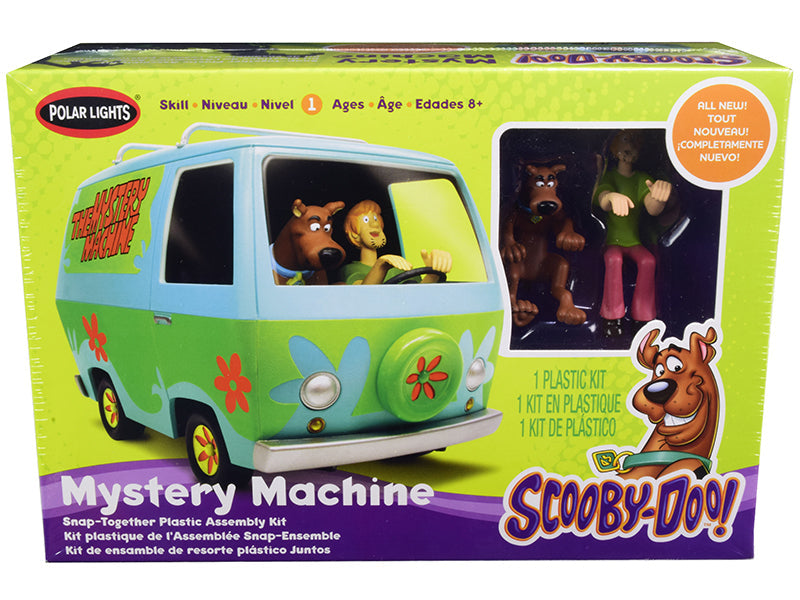 Skill 1 Snap Model Kit The Mystery Machine with Two Figurines (Scooby-Doo and Shaggy) 1/25 Scale Model by Polar Lights  free shipping USA